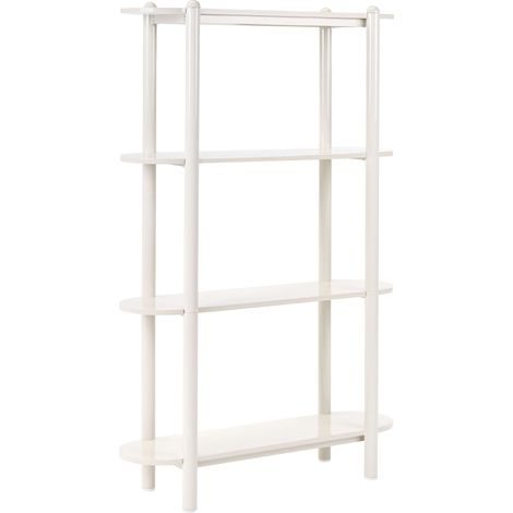 Libreria ovale a 3 ripiani in MDF melaminato, 170 x 110 cm, beige Granity