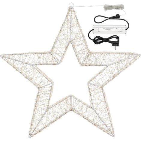 Stella Bianca 3D , microled bianco caldo e freddo, uso interno -Ø 75 cm (1/4)