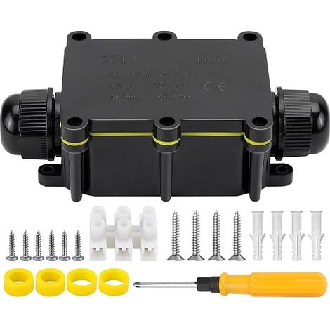 Waterproof Junction Box Electrical Junction Box 2 Way Connection Box Waterproof Cable Connectors for Diameter 4 to 15 mm Diameter Cable (1/5)