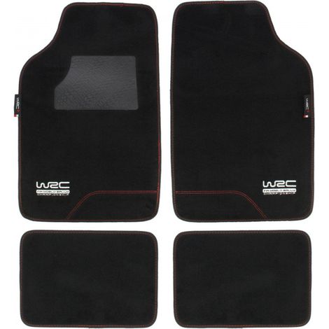 Set completo 4 tappetini per auto in moquette di velluto nero, misura universale (1/5)