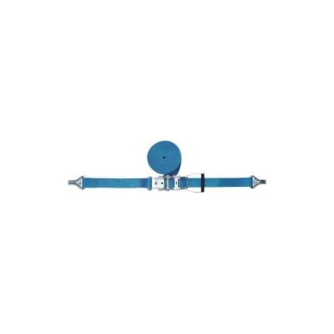Zurrgurt DIN 12195-2 L.10m B.50mm avec cliquet et crochet pointu avec sécurité LC U 5000 daN TW (1/4)