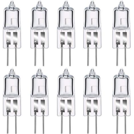 Ampoule LED G4,Ampoules halogènes G4 35W 12V, blanc chaud 2800K, gradable capsule transparente 10 pièces (1/4)