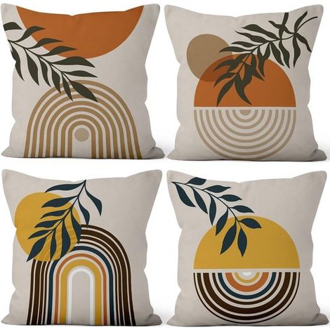 Pièces - Housses de coussin décoratives - 45x45cm - Housses de coussin - Lin - Coloré - Housses de coussin de canapé pour Salon, Chambre & Décoration intérieure (1/5)