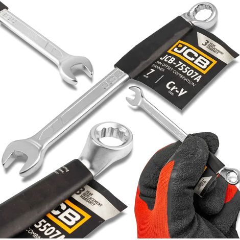 JCB Maulschlüssel 75° abgewinkelt 7 mm CR-V Stahl doppelseitig