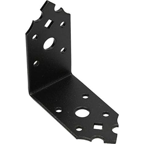 KOTARBAU Connecteur d'angle 80x80x40mm équerre perforée équerre de fixation assemblage bois revêtement en poudre couleur noire