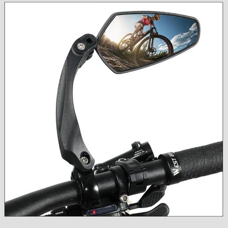 Lenkermontierter Fahrradspiegel, verstellbarer und drehbarer Rückspiegel, Sicherheitszubehör für Rennräder und Mountainbikes, rechte Seite, schwarz (1/5)