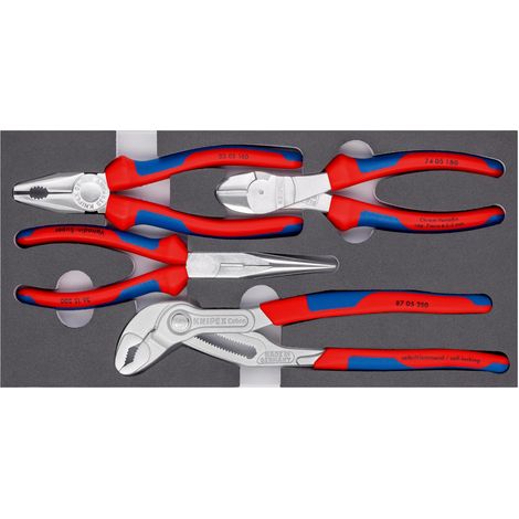 KNIPEX 00 20 01 V17 Jeu de pinces sur plateaux en mousse 4 pièces (1/2)