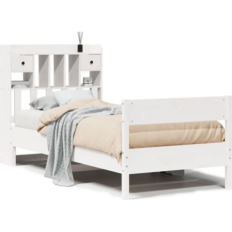 Maison Exclusive - Letto Libreria senza Materasso Bianco 90x190 cm Massello Pino