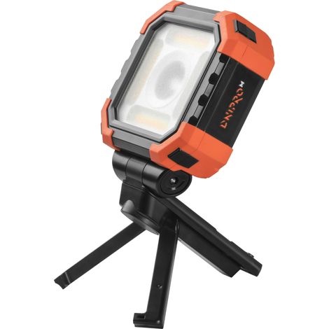 Dnipro-M Foco LED Recargable Portátil 1000 lm 3,6V – Función PowerBank, IP54, IK07, Trípode + Base Magnética, Carga Type-C en 3h