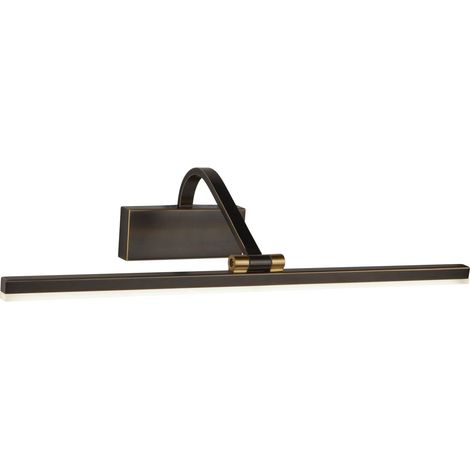 LED Bilderleuchte Metall verstellbar B: 51 cm in Schwarz-Gold Antik 3000 K warmweißes Licht 679 lm