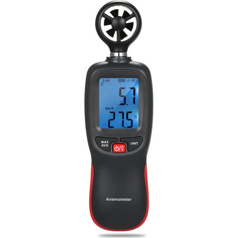 Anemómetro digital portátil de bolsillo con función de valor máximo y retención de datos. (1/5)
