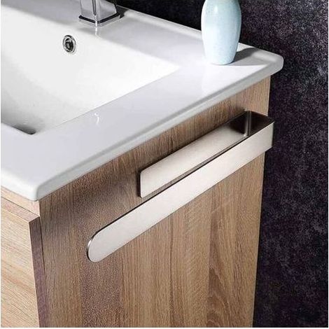Porte-Serviettes Sans Perçage Porte-Serviettes De Salle De Bain Anneau Porte-Serviettes En Acier Inoxydable Brossé Auto-Adhésif 37Cm (1/3)