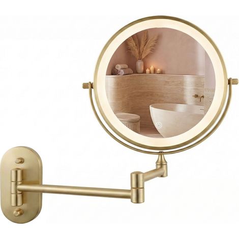 MIRROR REA GLOW BRUSH GOLD LED