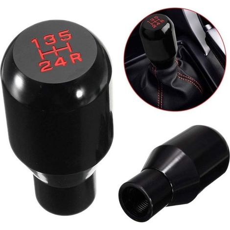 Adattatore per cambio Saline universale a 5 marce, leva del cambio manuale in metallo cromato, perno di fissaggio, impugnatura, accessori per auto, stile racing (nero) (1/5)