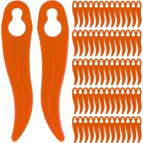 Lot de 120 lames de rechange en plastique pour tondeuses à gazon Einhell et Bosch (compatibles avec les tondeuses à gazon sans fil) (1/3)