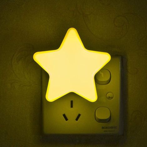 MINKUROW Luce Notturna, Allattamento Del Bambino, Protezione Degli Occhi Lampada A Risparmio Energetico Controllo Della Luce Intelligente, Rilevamento Del Movimento, Luce Notturna A Stella Gialla (2 P (1/2)