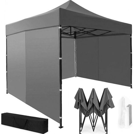 Automatisches Pop-Up-Gartenzelt, 3 x 3 m, Grau, verstellbar