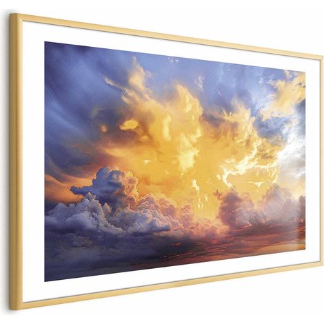 Poster – Wunderschöner Sonnenuntergang – Wolken in warmen Farbtönen (1/4)