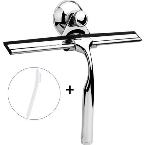 Raclette de Douche pour Fenêtre Vitres Vitrine Salle de Bain en Acier Inoxydable Essuie-Glace Multifonctionnel de Nettoyage avec Cro (1/4)