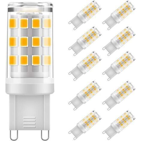 Ampoule G9 LED, 3W Equivalent 30W G9 Halogène, 300LM, Blanc Chaud 3000K, Sans Scintillement, AC 220V, NON-Dimmable, Lot de 10 [Classe énergétique F] (1/4)