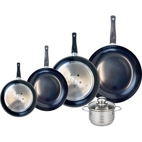 Ensemble de 4 Poêles de cuisson 20, 24, 28 et 32 cm et 1 faitout 14 cm Elo Prima Brillant (1/5)