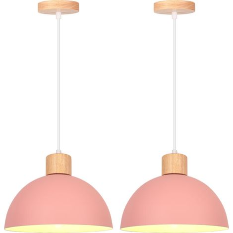 2PCS Lustre En Métal Vintage Suspension Luminaire Moderne Lampe À Suspension D'Intérieur Simple E27, Rose Pour Restaurant Cuisine (1/5)