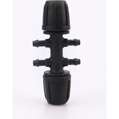 (D-10PCS-3/8'') 10 raccords pour tuyau d'arrosage : té à verrouillage barbelé, coude, bouchon, adaptateur de réduction, raccord d'irrigation (1/5)