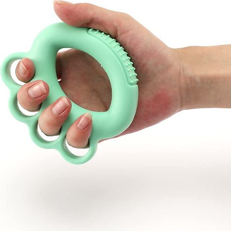 Set di 2 palline per esercizi manuali, rinforzanti per la presa, palline in silicone per la pressione, esercizi per le mani per adulti, palline verdi comprimibili per le dita, adatte per artrite, anzi (1/5)