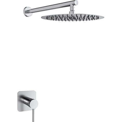 Conjunto monomando empotrado para ducha 1 vía con rociador - Mamma Mia - Ramón Soler Acabado: Inox cepillado (1/2)