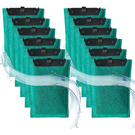 Pack of 12 Aquarium Filter Cartridges for Tetra EasyCrystal Filter 250/300 Filterpads für Tetra EasyCrystal 250/300, Ersatz Filterpads mit Aktivkohle und Zeolithe für Filter Aquarium(Grün) (1/5)