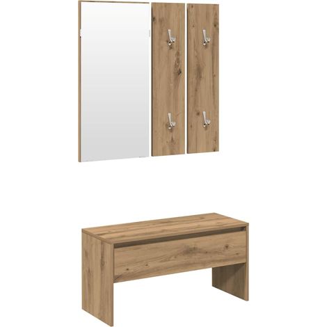Ensemble de meubles de couloir chêne artisanal bois ingénierie (1/5)