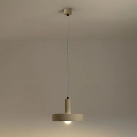 [GEBRAUCHT] B-Ware Leds C4 Pendelleuchte Hängelampe Keops 1 Braun Matt Aluminium Wohnzimmer ø 28 Cm