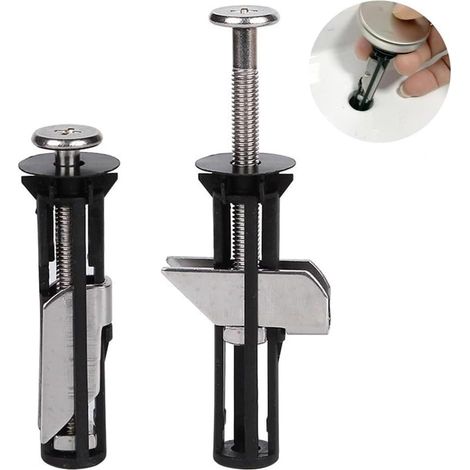 Lot de 2 boulons de siège de toilette universels longs en acier inoxydable, accessoires d'entretien pour couvercle de toilette, facile à installer ( -JS2) (1/4)