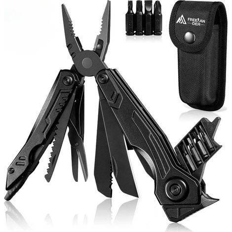 21-in-1 Multitool Zange mit Taschenmesser, Säge, Schraubendrehern & Nylontasche