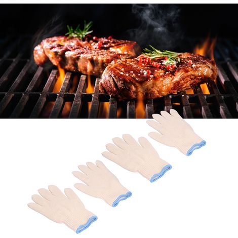 2 paires à vendre : gants en coton résistants à la chaleur pour fours, micro-ondes, barbecues, grillades, protection contre la chaleur, résistance aux hautes températures jusqu'à 300 degrés Celsius, r (1/5)