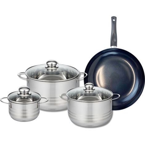 Ensemble de 1 Poêle de cuisson 28 cm et 3 faitouts 14, 20 et 24 cm Elo Prima Brillant (1/4)