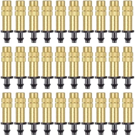 (30 piezas) Boquilla atomizadora de cobre ajustable para riego por goteo, pulverizador de 4/7 mm Micro-Crezuo Atomization-Crezuo