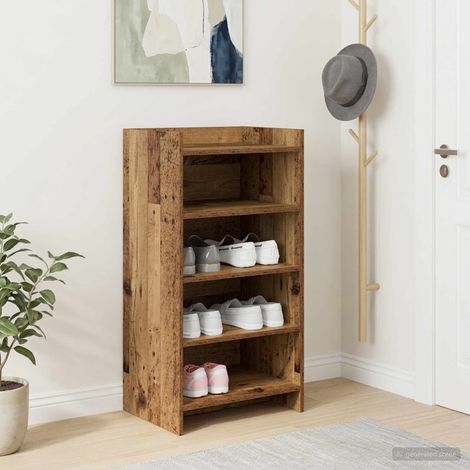 vidaXL Cabinet à chaussures avec stockage Bois ancien 48 x 36 x 92 cm (1/5)