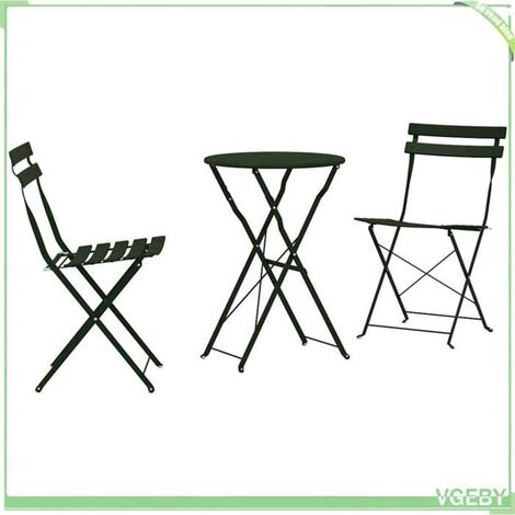 Ensemble bistro pliant 3 pcs - FAFEICY - 42002967 - Couleur Foret - Acier - Pliant (1/5)