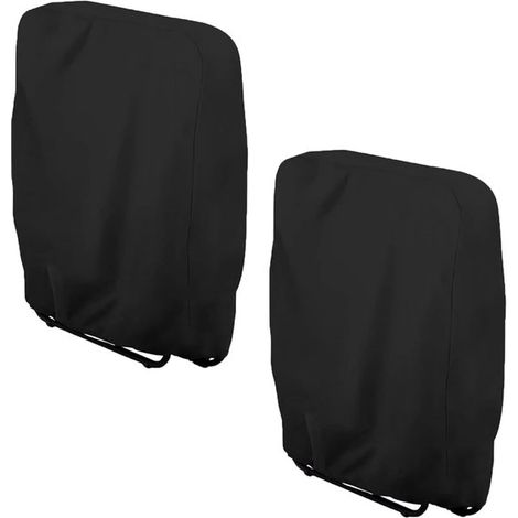 Ensemble de 2 housses imperméables pour chaises de jardin - Housses de protection pour mobilier de jardin - Dimensions : 20/34 x 71 x 110 cm - Noir (1/5)