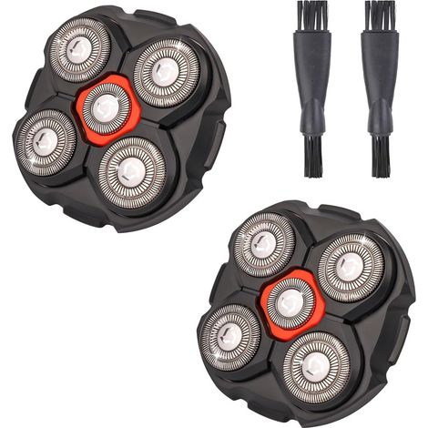 Lot de 2 têtes de rechange magnétiques compatibles avec le rasoir Microtouch Titanium Head Shaver, 6 lames pour rasoir électrique pour homme chauve (1/5)
