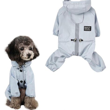 Imperméable pour chien, ajustable, pour chiot, imperméable à 4 pattes, cape pour chiens de petite et moyenne taille, poncho (1/4)