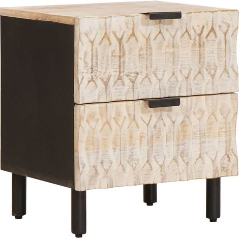 Set di 2 Comodino Armadio da Notte Mobiletto da notte con cassetto Bianco 40 x 33 x 46 cm (1/5)