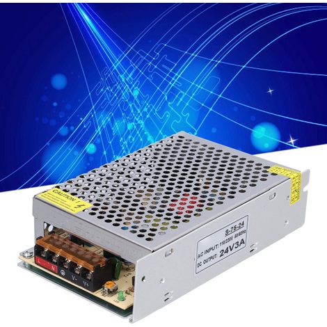 Alimentation LED JYIO 110-220 V vers 12 V/24 V pour caméra de surveillance, adaptateur secteur 75 W à découpage S-75-24 (1/5)