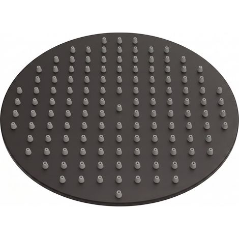 Badplaats Duschkopf Rund 20 x 20 cm – Matt Schwarz – Regenduschk