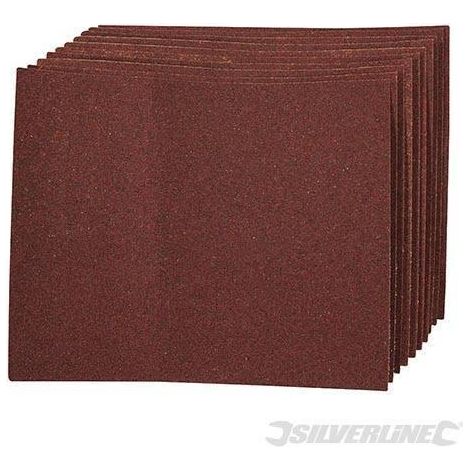 Fogli abrasivi in ossido d'alluminio per lavori manuali varie grane offerta silverline-4 x 60, 2 x 80, 120, 240G