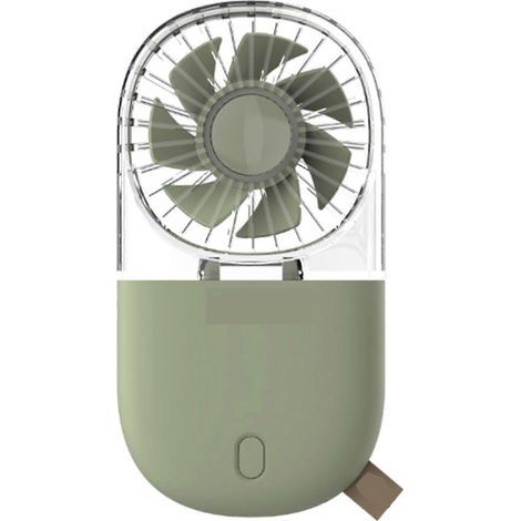Ventilateur portable de bureau pliable, rechargeable par USB, vert transparent. (1/4)