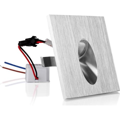 Juego de 5 focos LED cuadrados empotrables para escaleras y porches, 1W CA 100-245V, luz blanca cálida. (1/3)