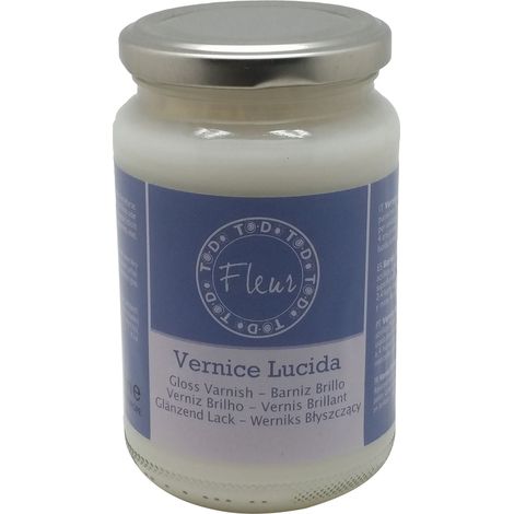 FLEUR DESIGNER'S PAINT  Vernice Protettiva, 0,330 litri, Trasparente Lucida, Base Acqua, Monocomponente. Alta Resistenza, Non Ingiallisce ed Essiccazione Rapida, Made in Italy (1/3)