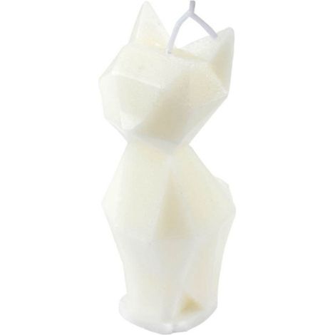 Bougie Déco Chat "Arty" 13cm Blanc